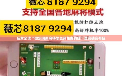玩家必读“微乐河南麻将怎么开免费的挂”其实确实有挂