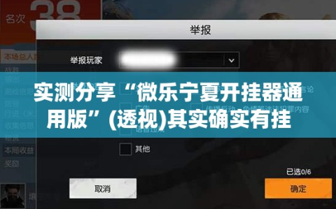 实测分享“微乐宁夏开挂器通用版”(透视)其实确实有挂